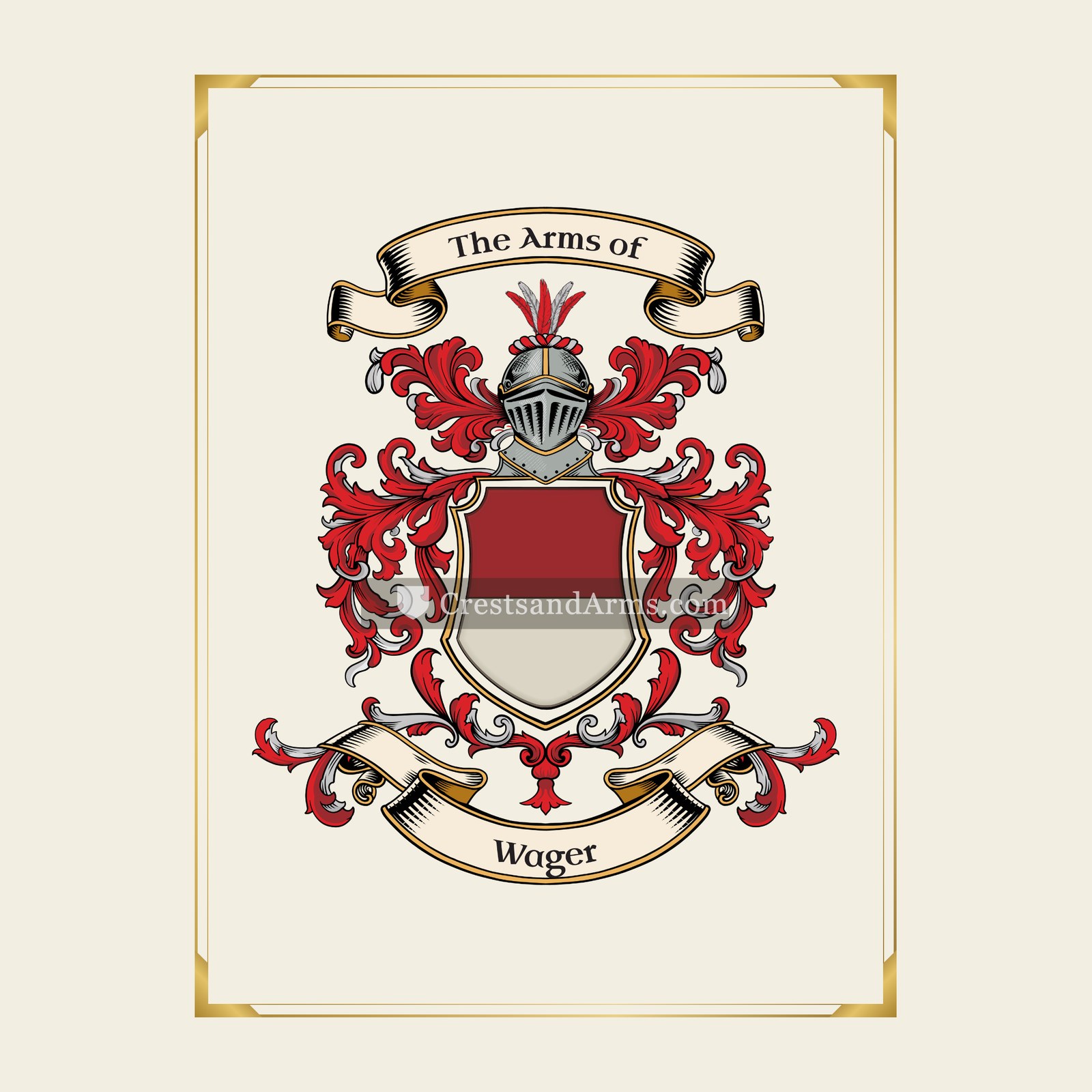 With gold border