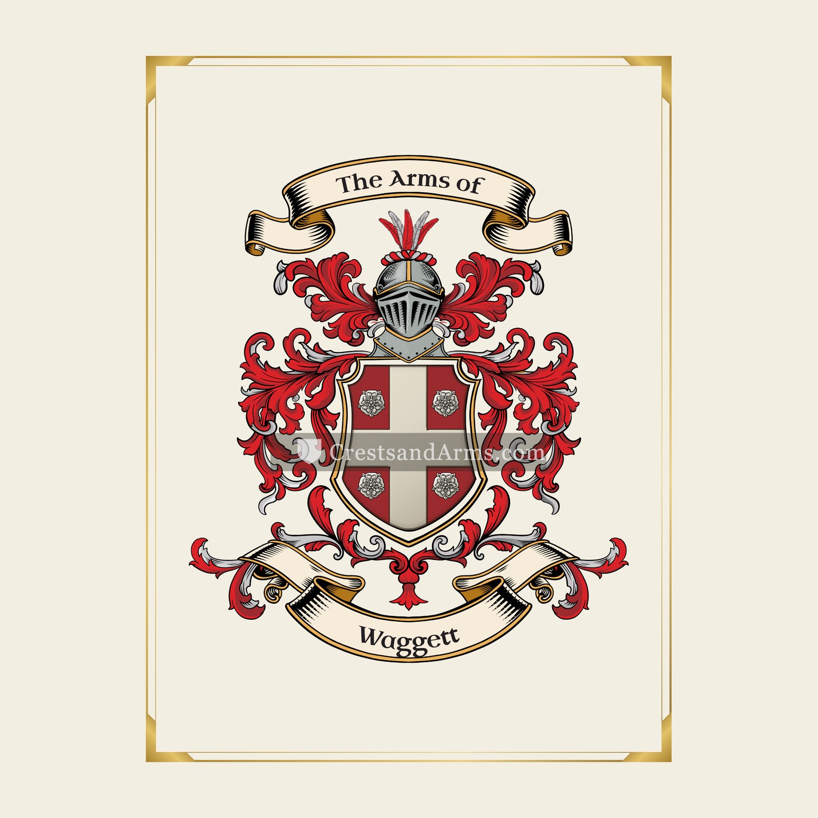 With gold border