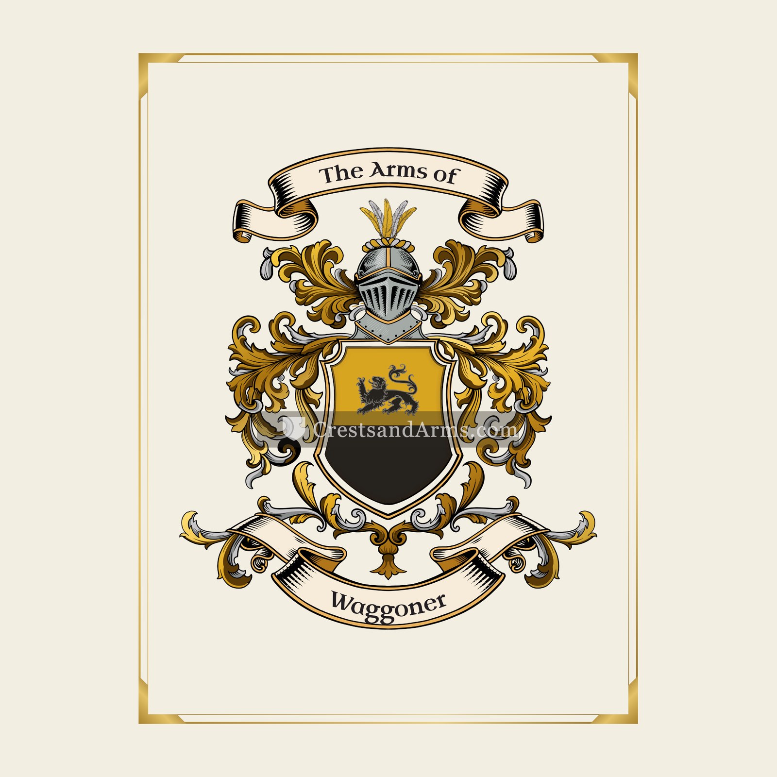 With gold border
