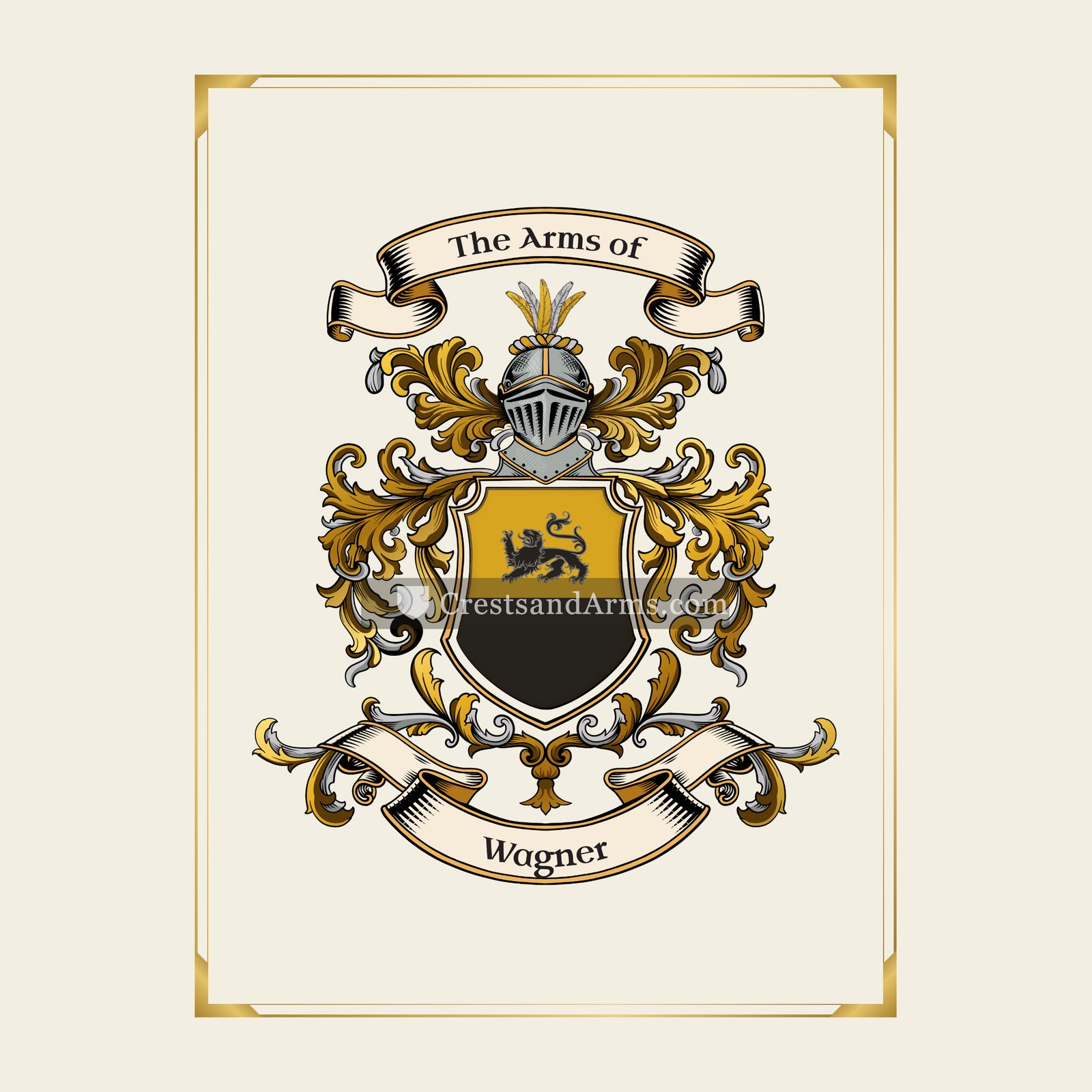 With gold border