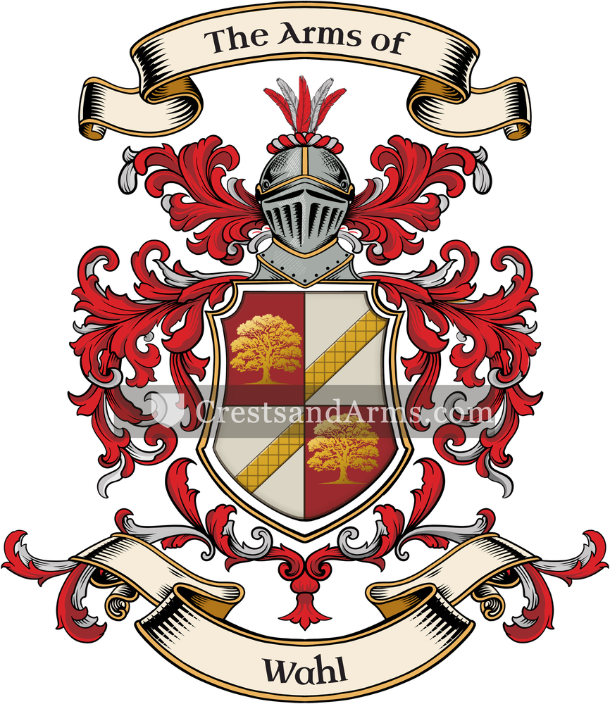 The Wahl coat of arms, drawn from the recorded blazon