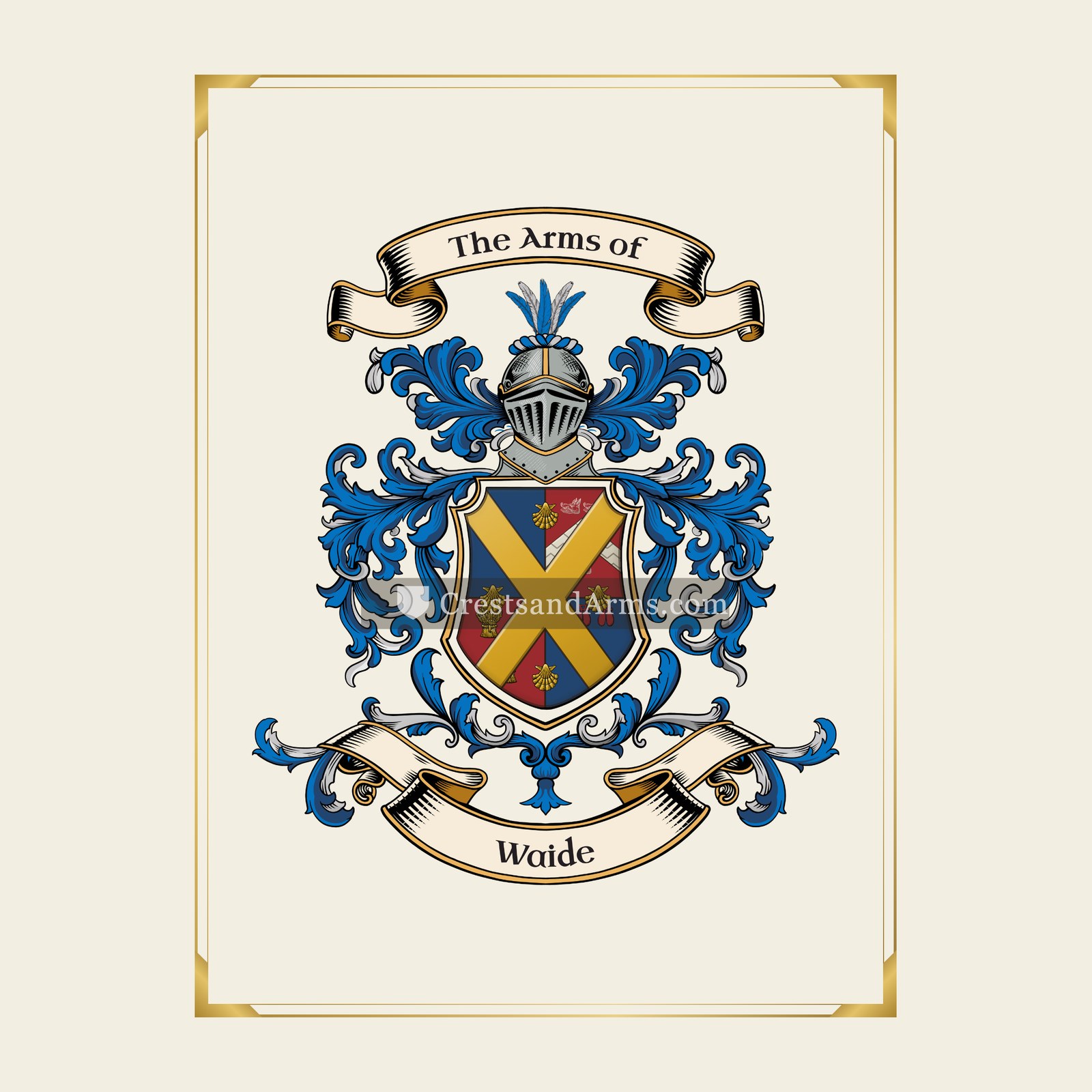 With gold border