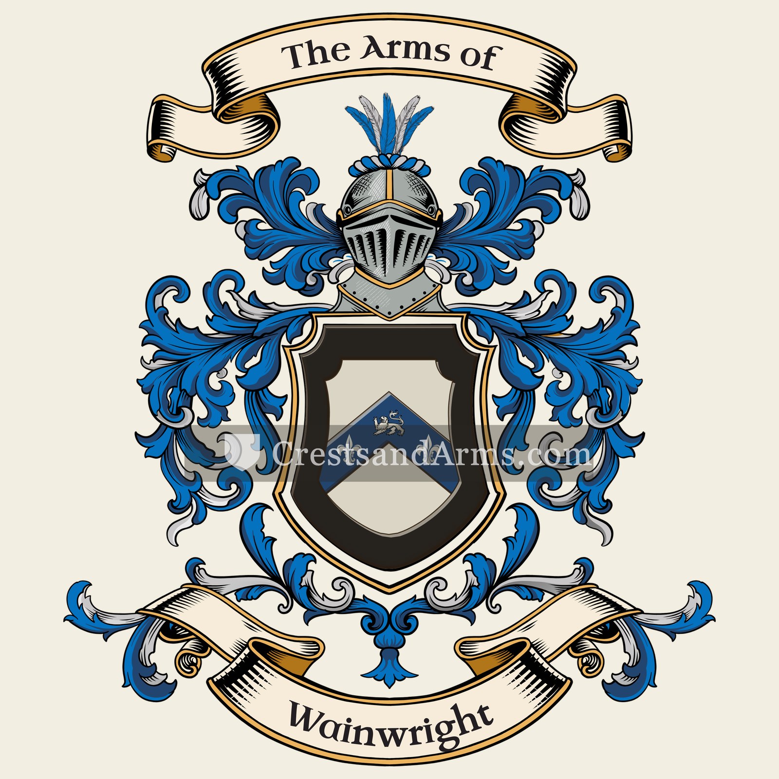 The Wainwright coat of arms, drawn from the recorded blazon
