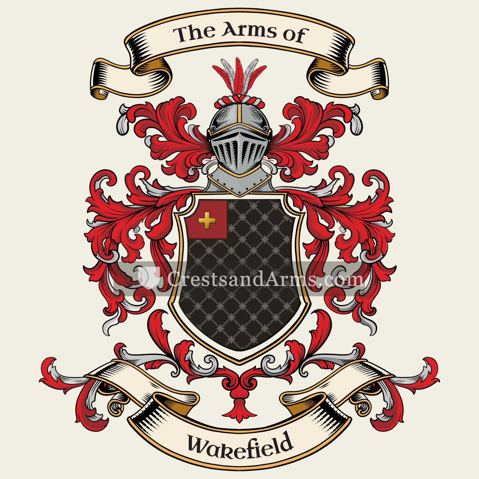 The Wakefield coat of arms, drawn from the recorded blazon