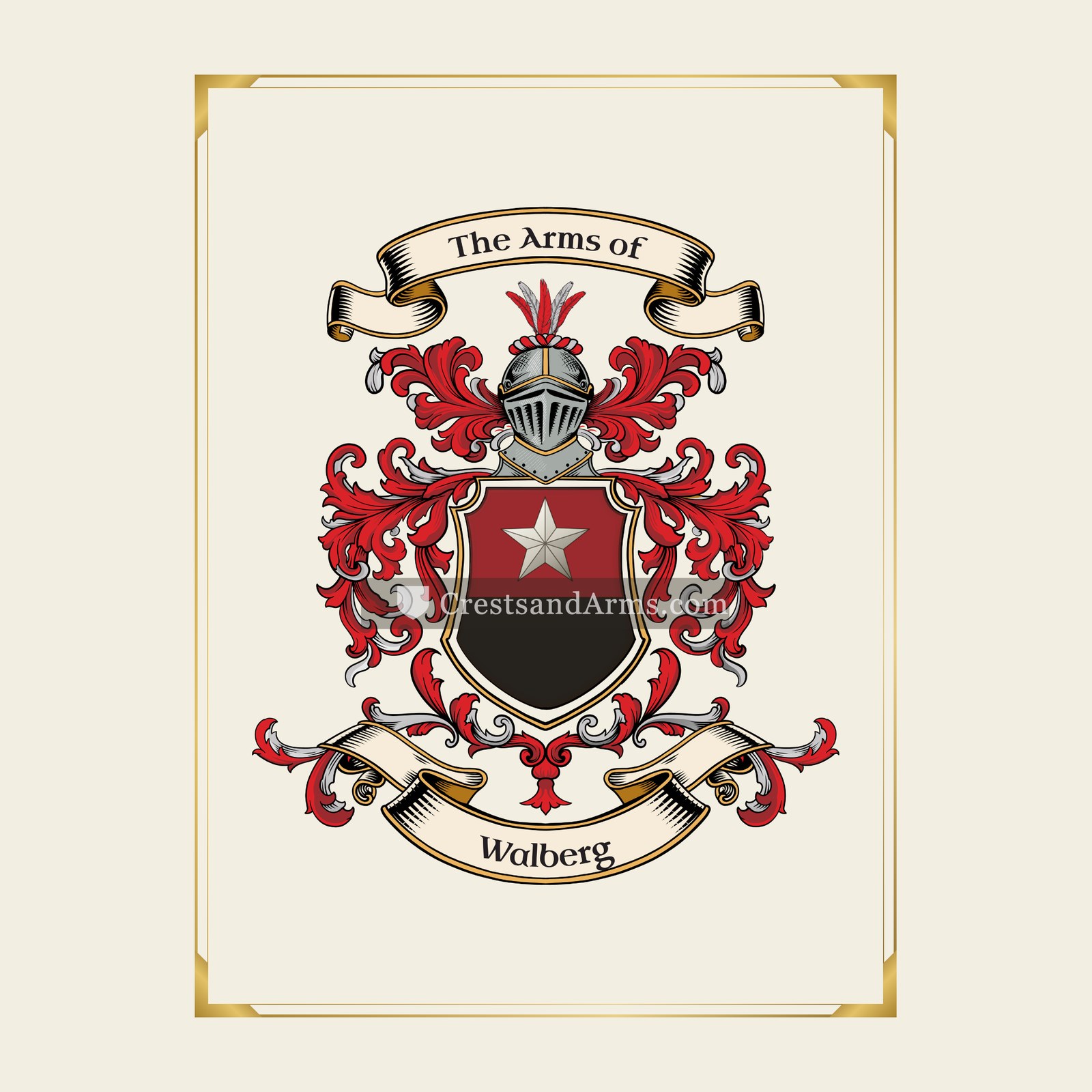 With gold border