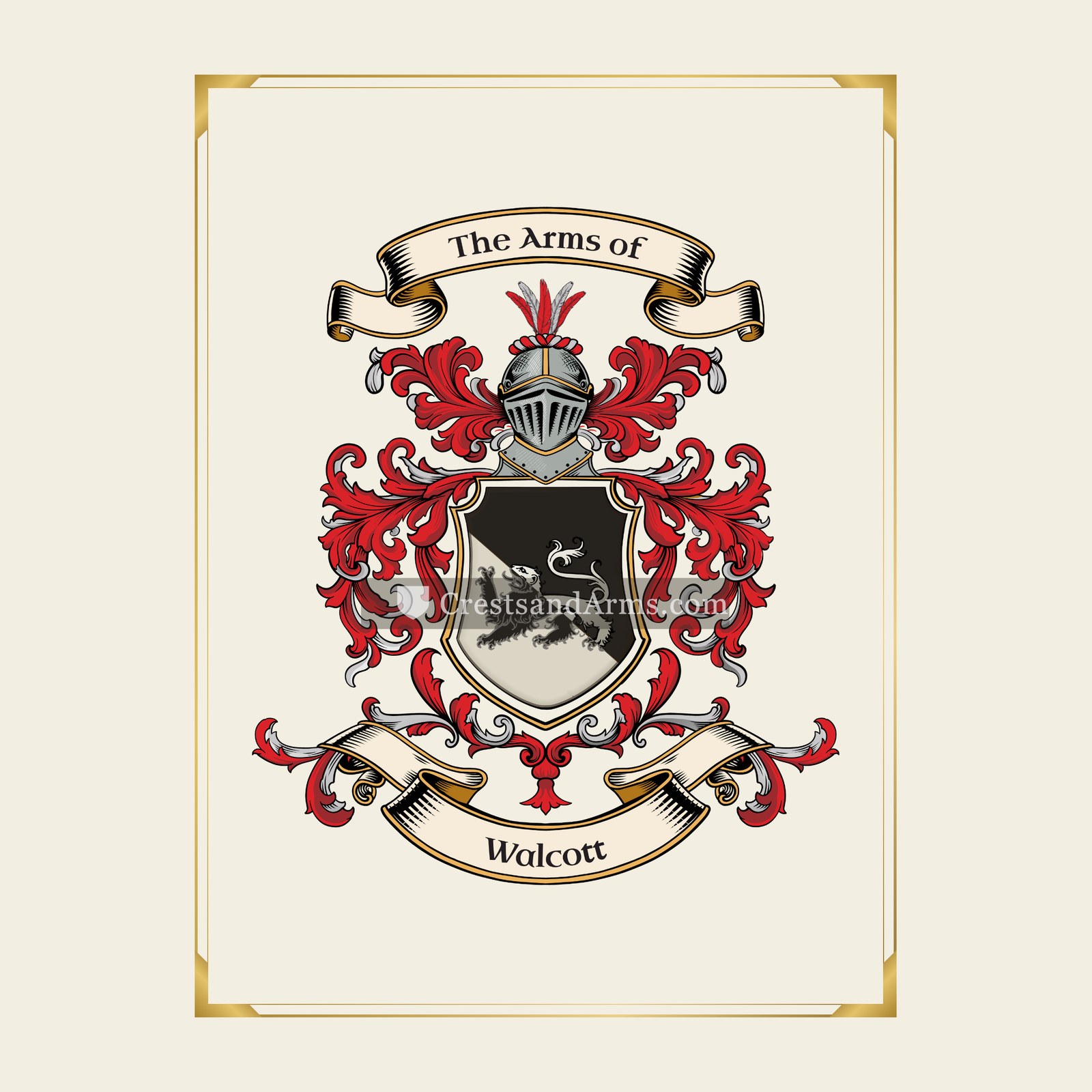 With gold border