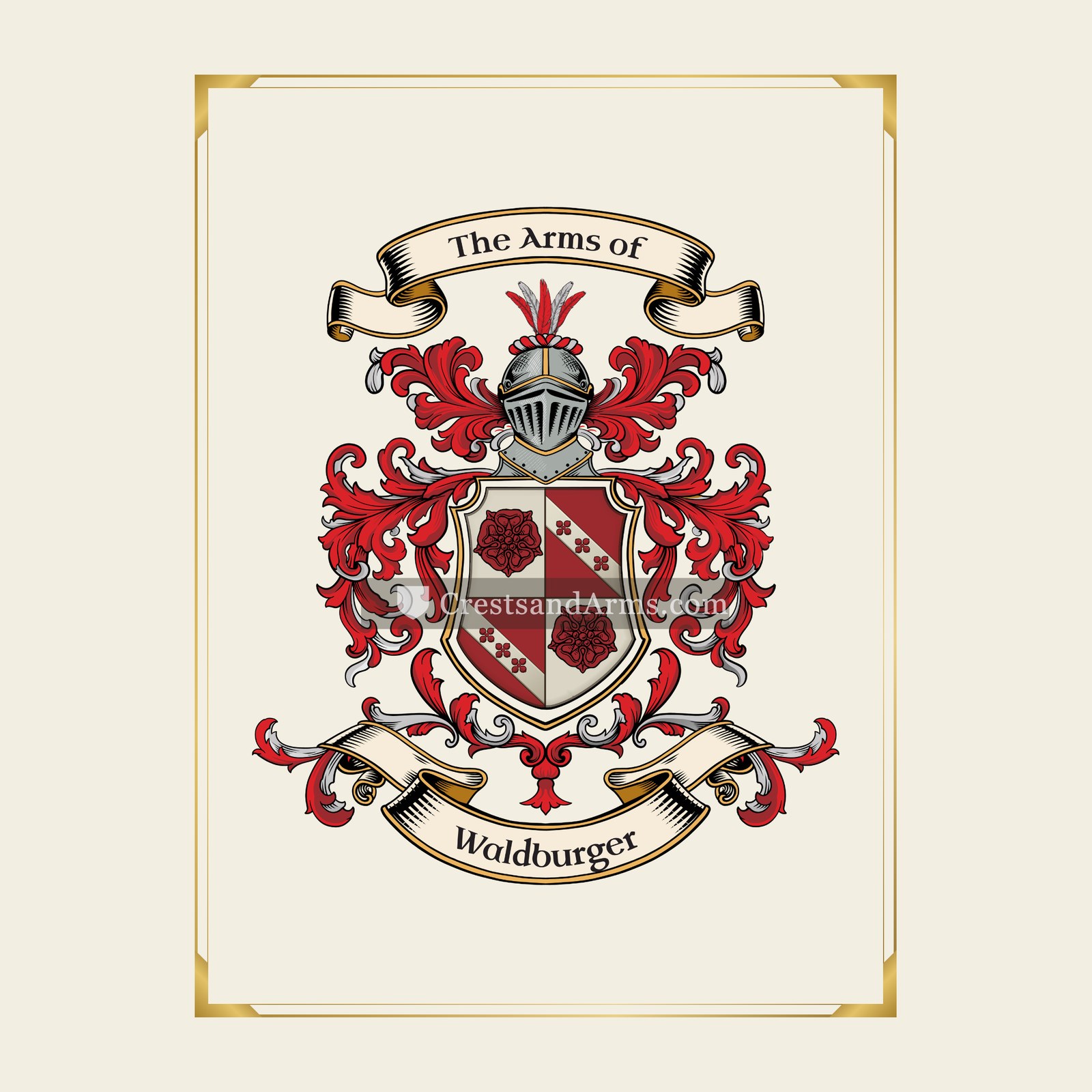 With gold border