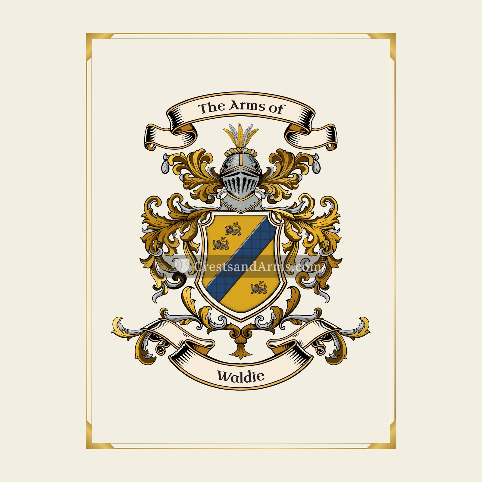 With gold border