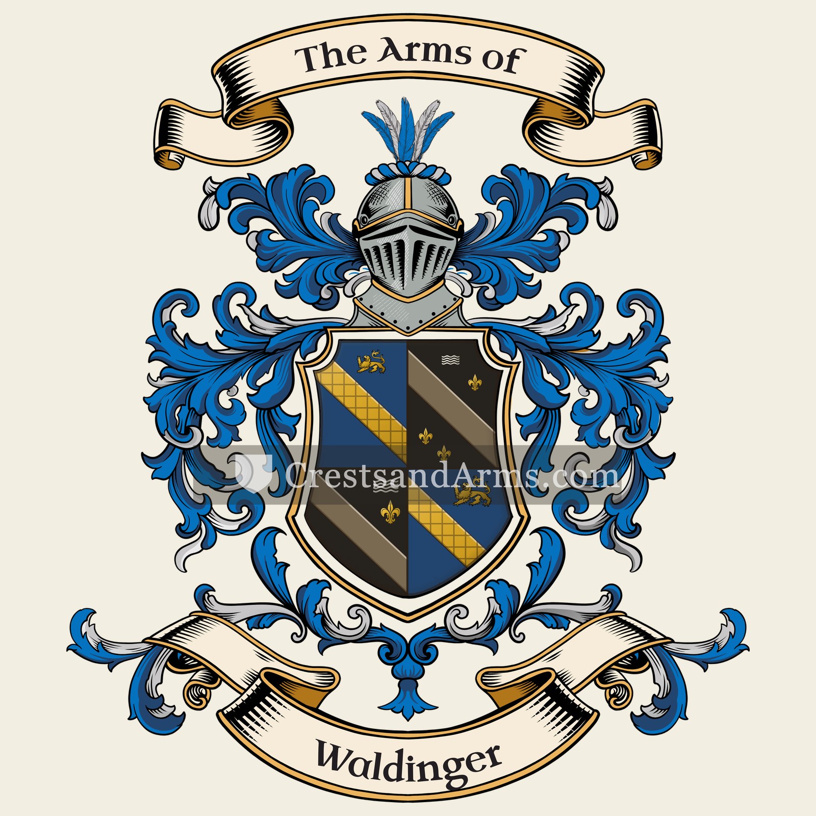 The Waldinger coat of arms, drawn from the recorded blazon