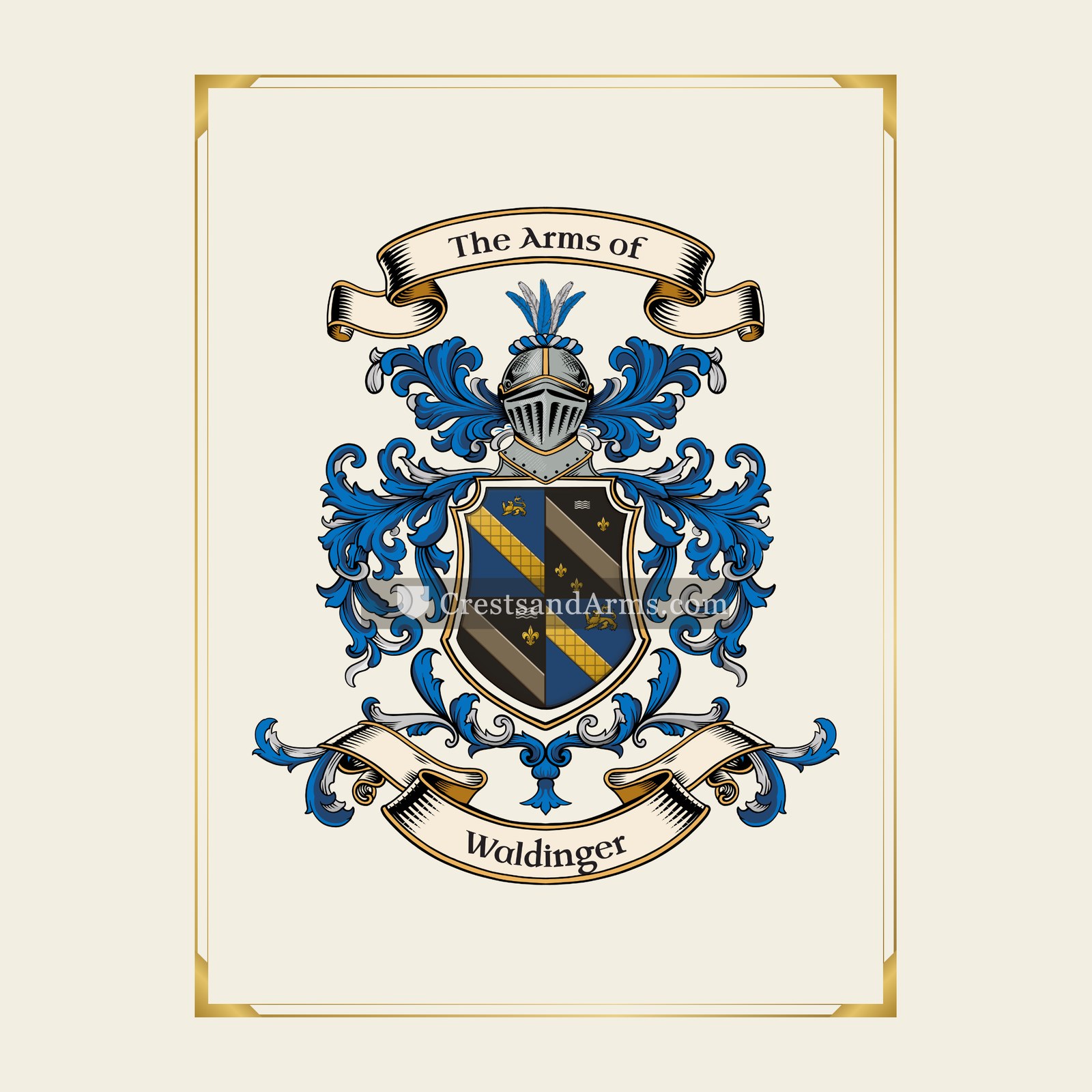 With gold border