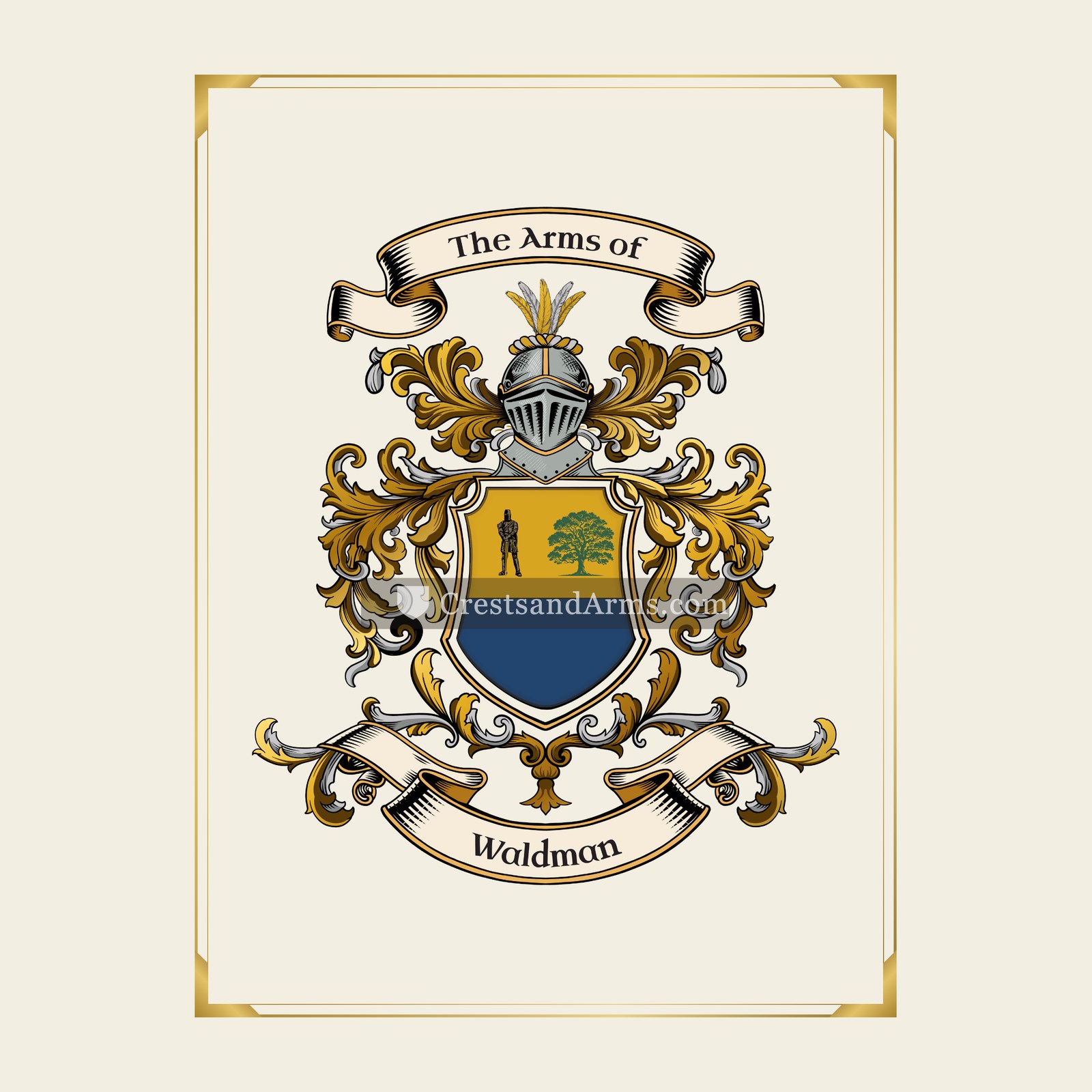 With gold border