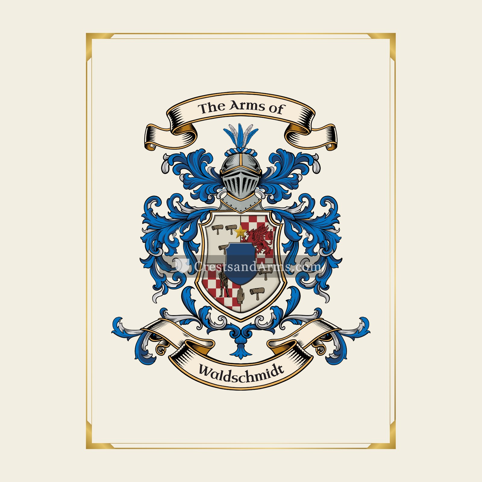 With gold border