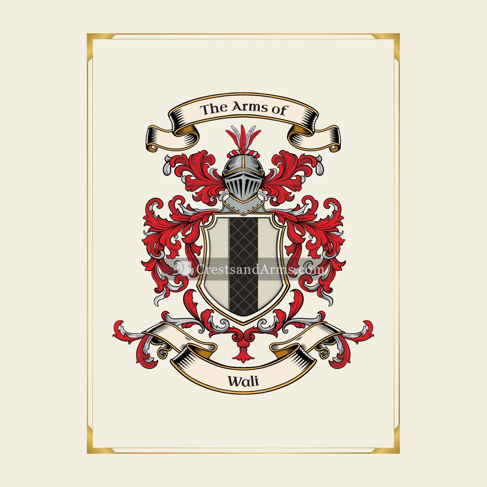 With gold border