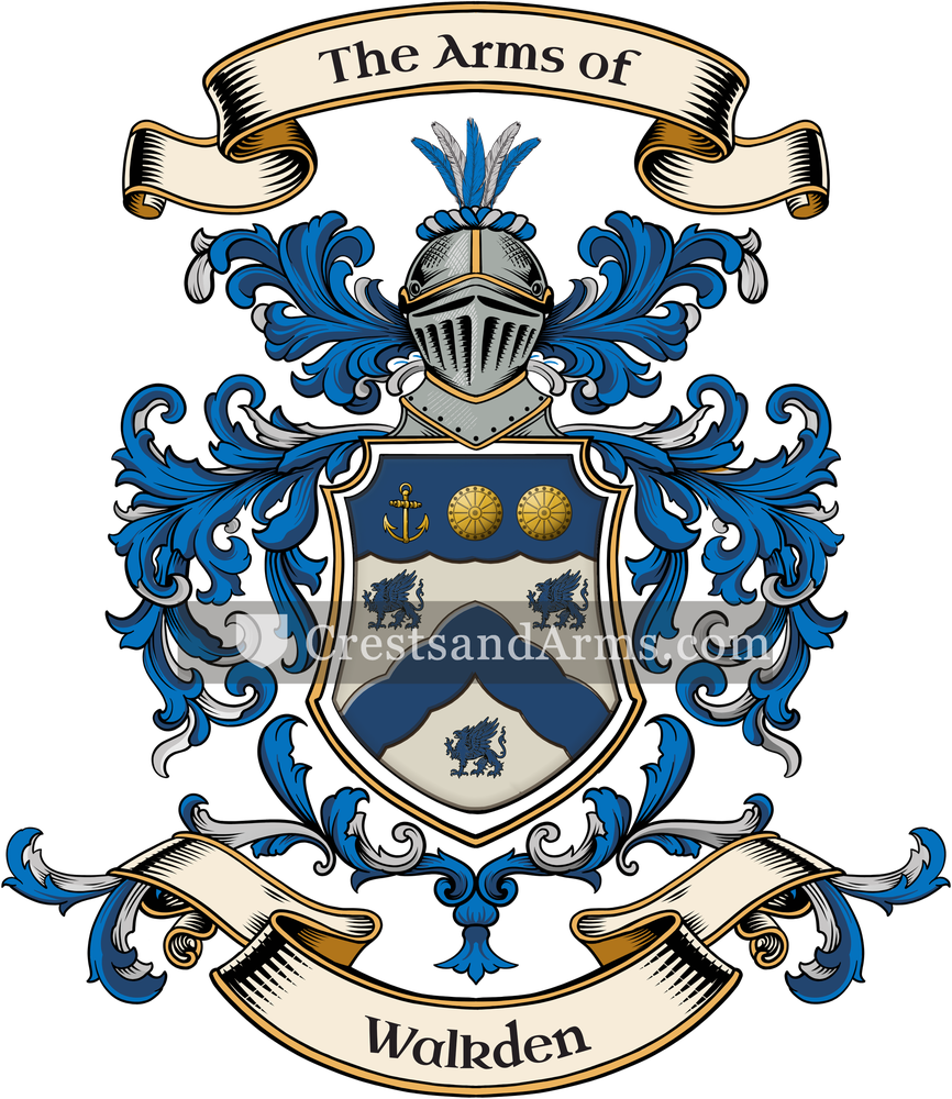 The Walkden coat of arms, drawn from the recorded blazon