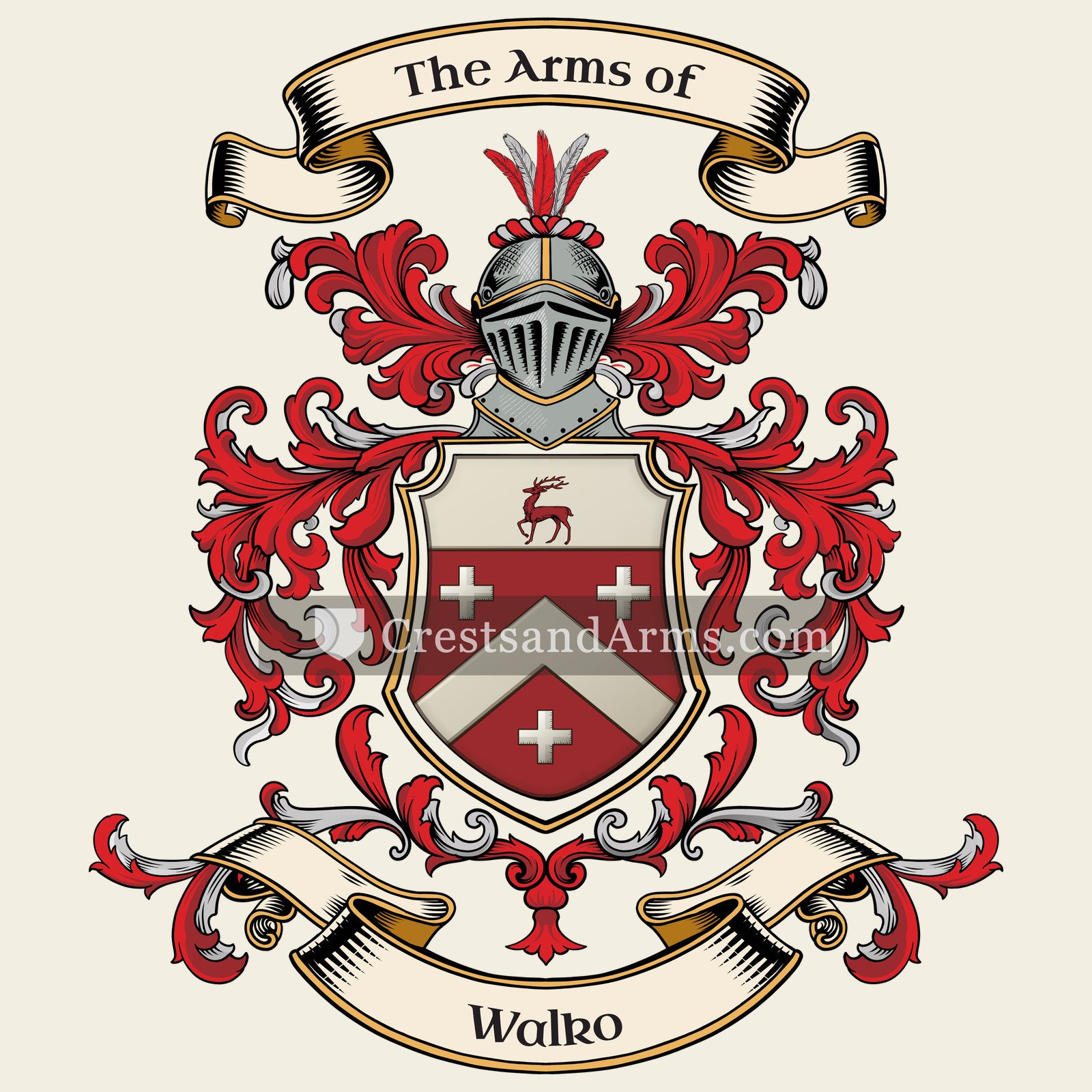 The Walko coat of arms, drawn from the recorded blazon
