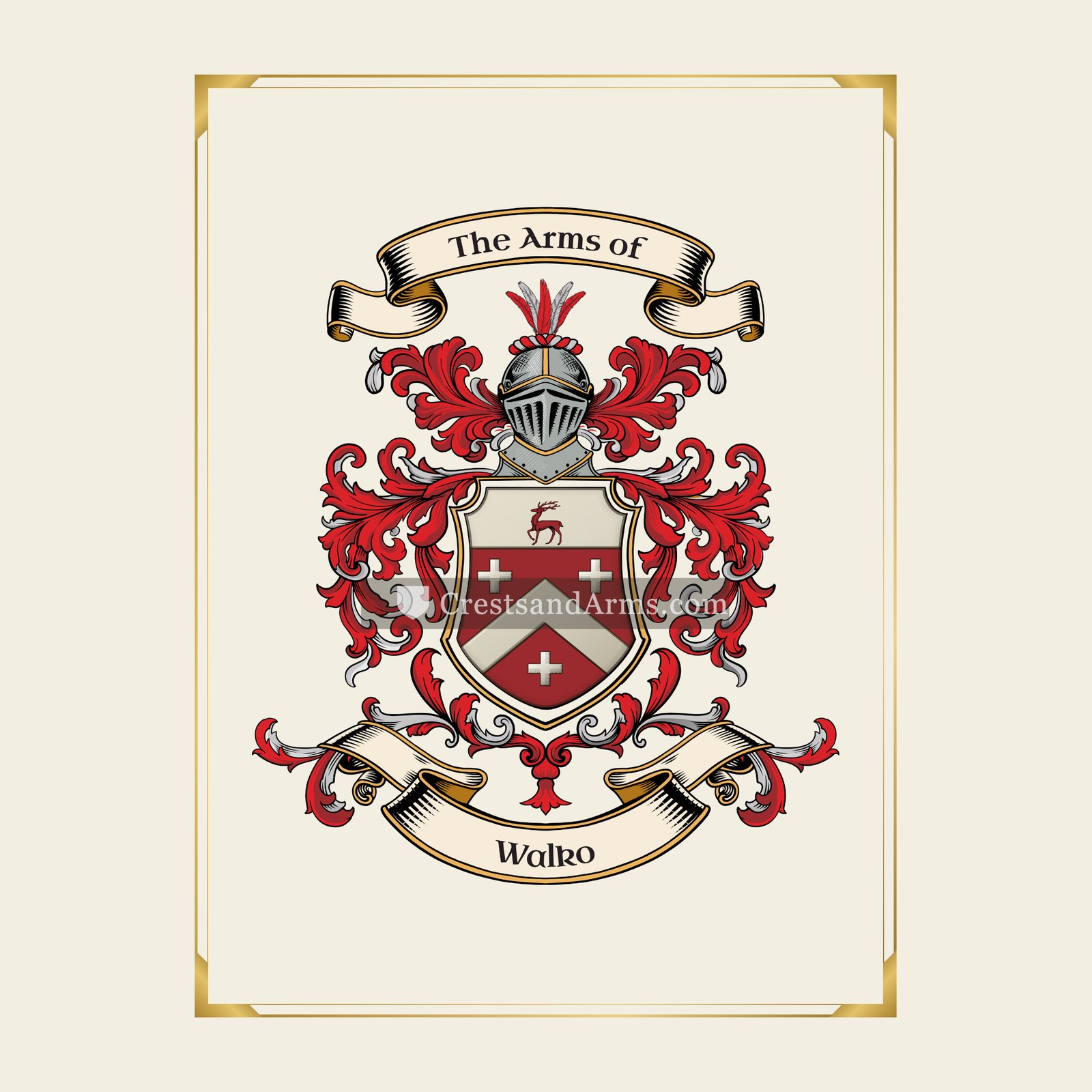 With gold border