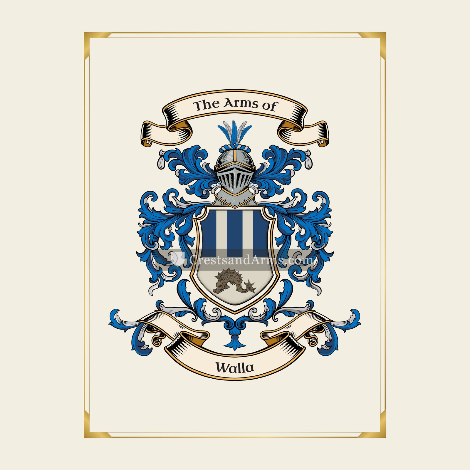 With gold border