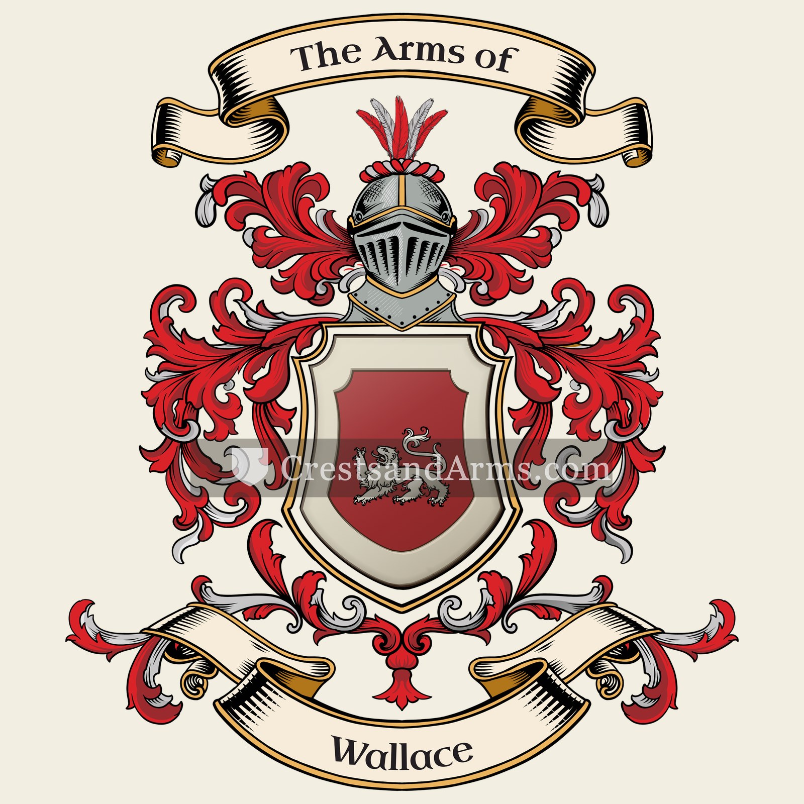 The Wallace coat of arms, drawn from the recorded blazon