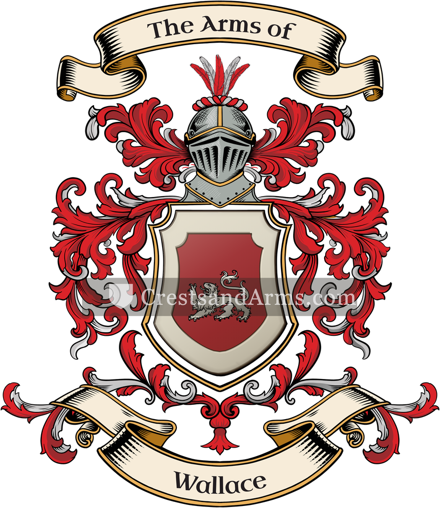 The Wallace coat of arms, drawn from the recorded blazon