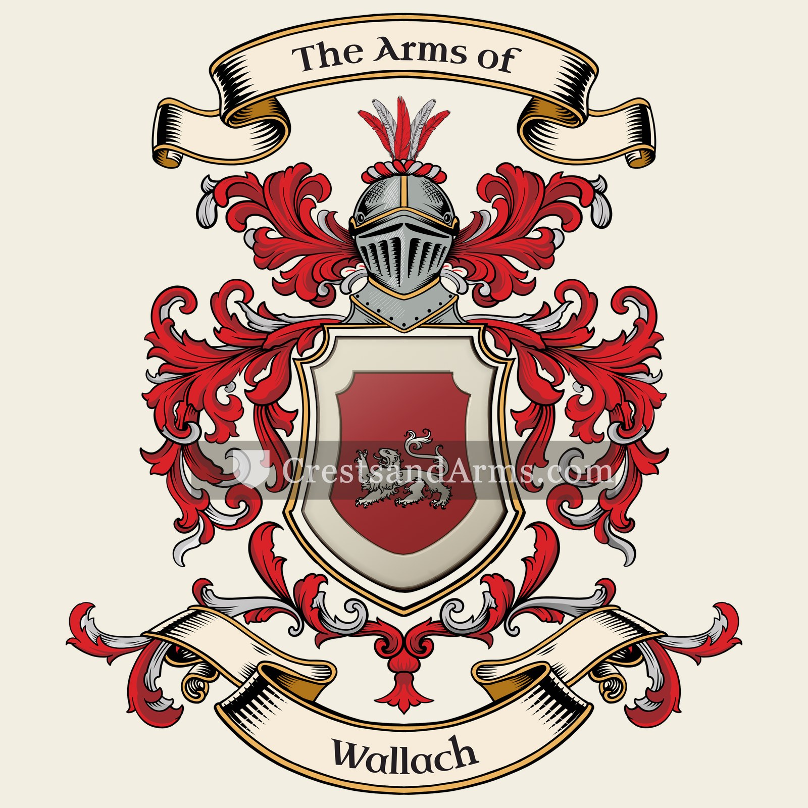 The Wallach coat of arms, drawn from the recorded blazon