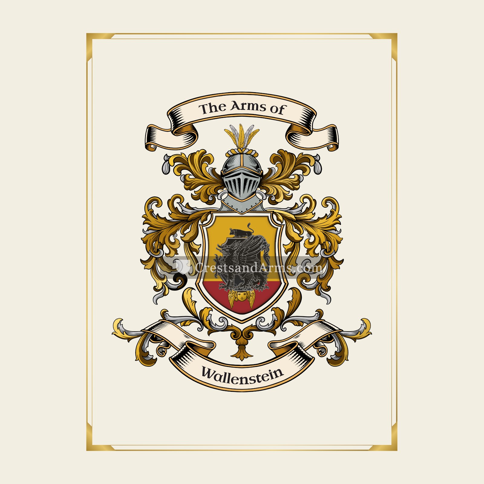 With gold border