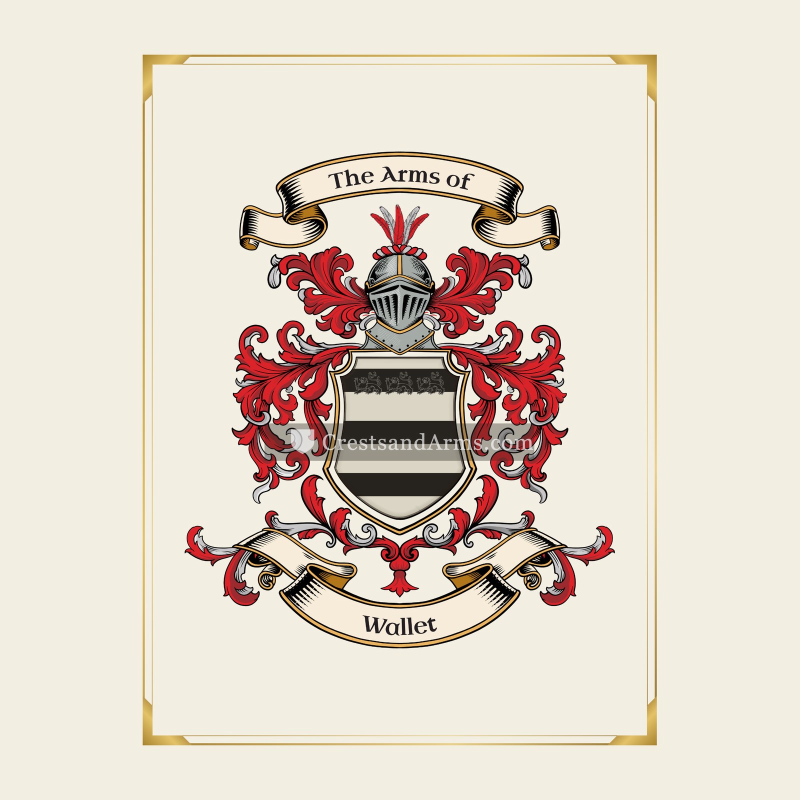 With gold border