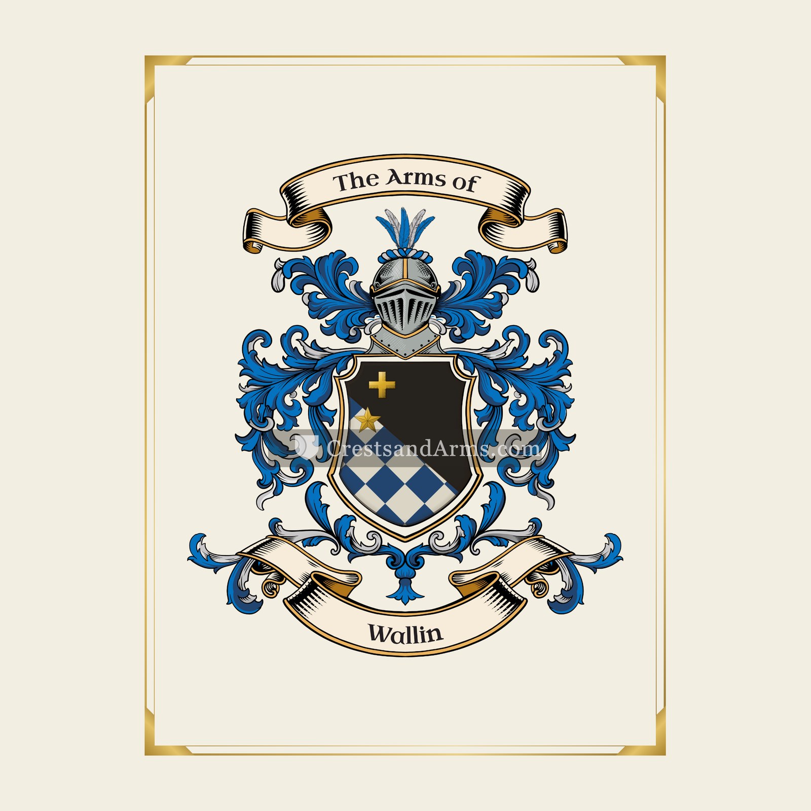 With gold border