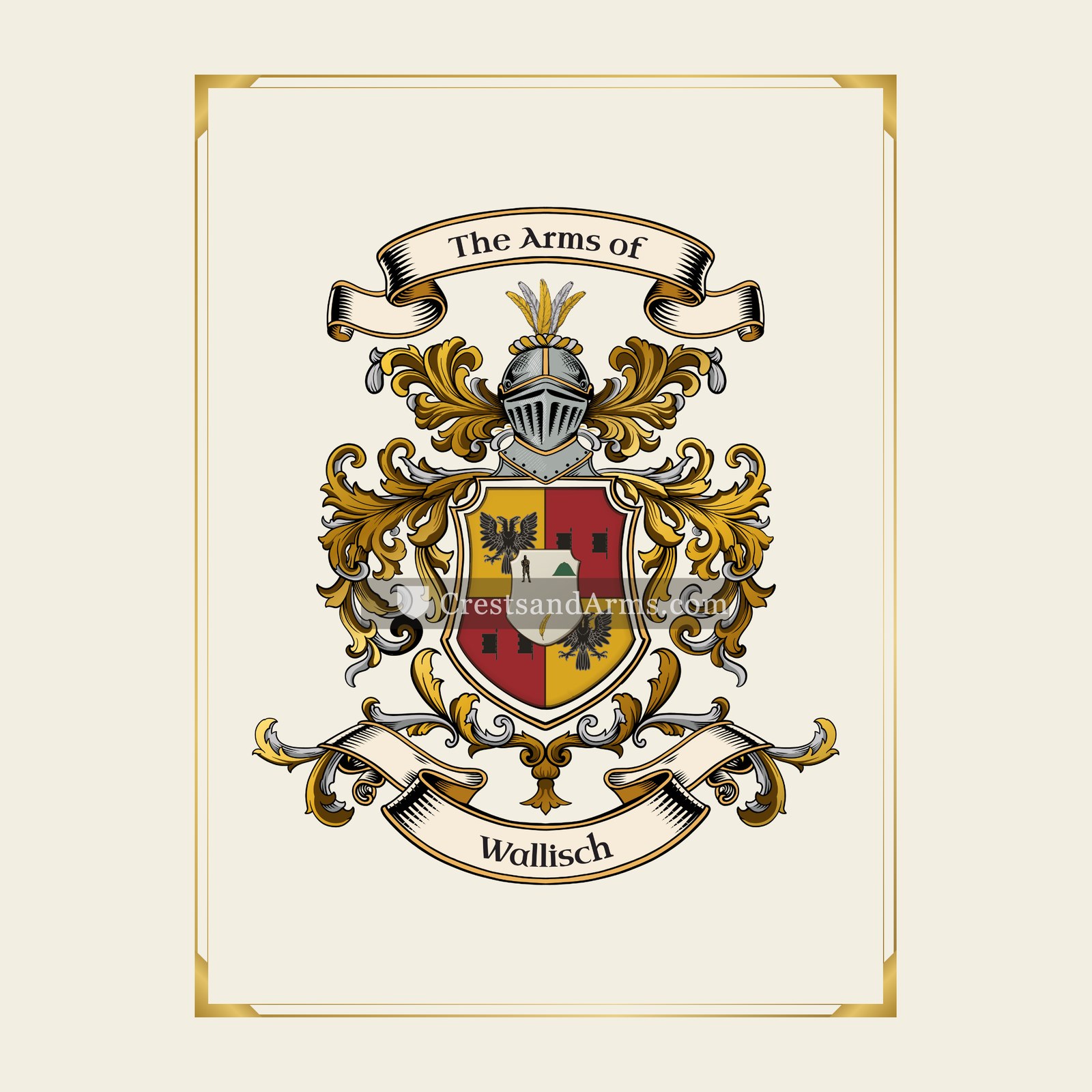 With gold border