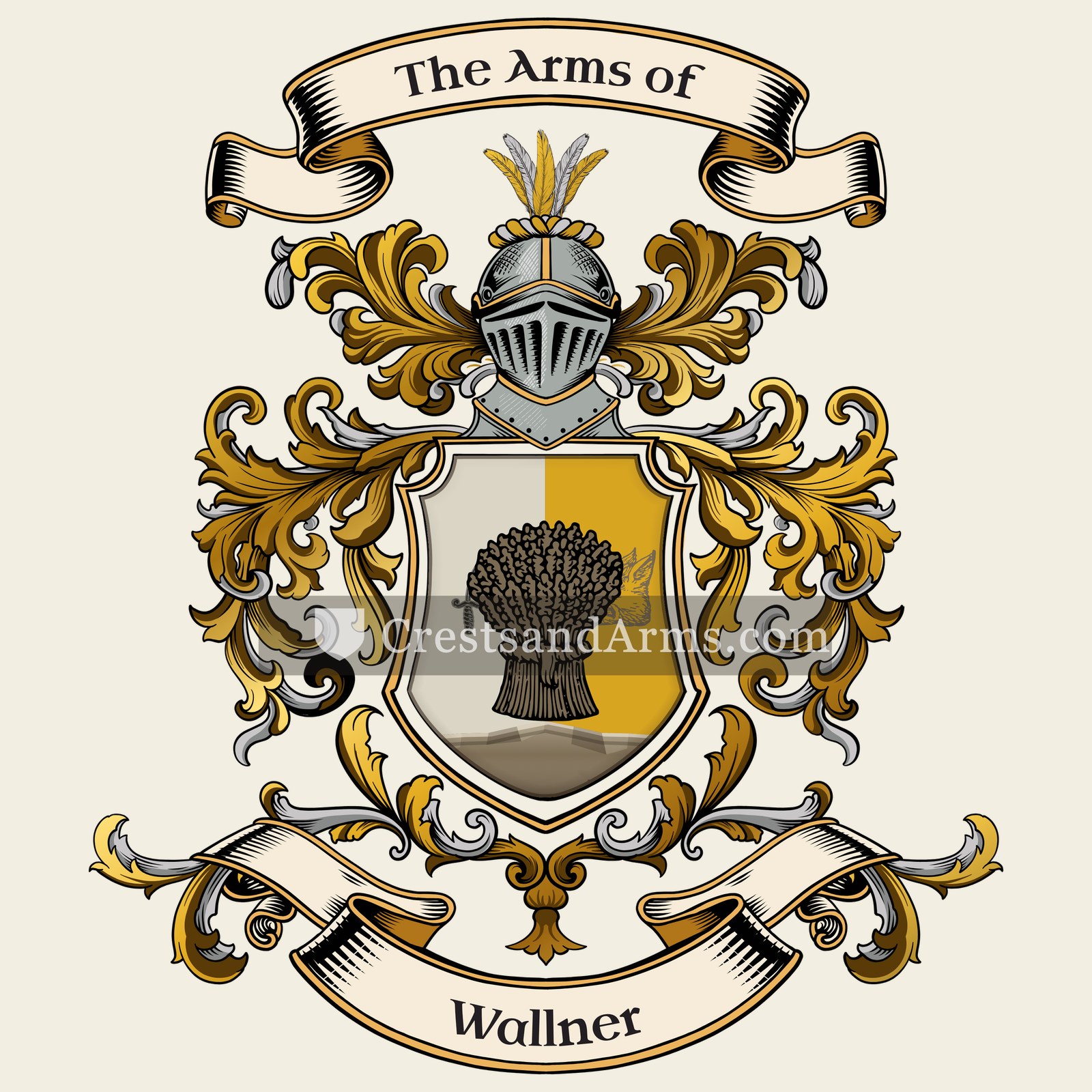 The Wallner coat of arms, drawn from the recorded blazon