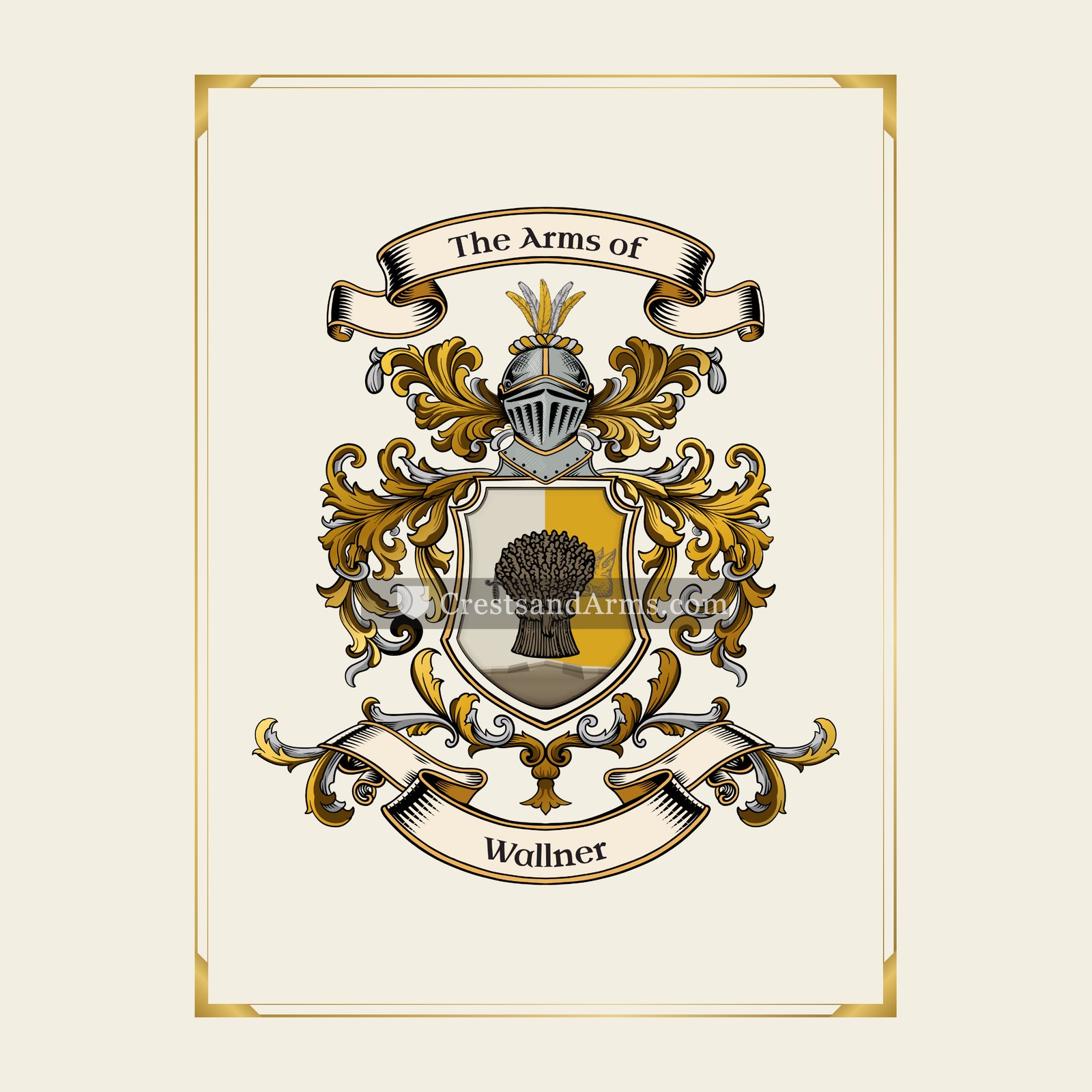 With gold border
