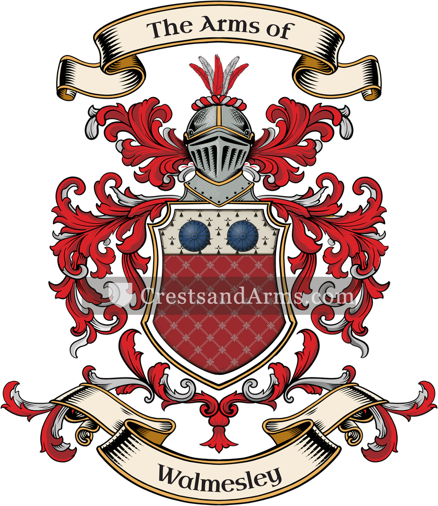 The Walmesley coat of arms, drawn from the recorded blazon