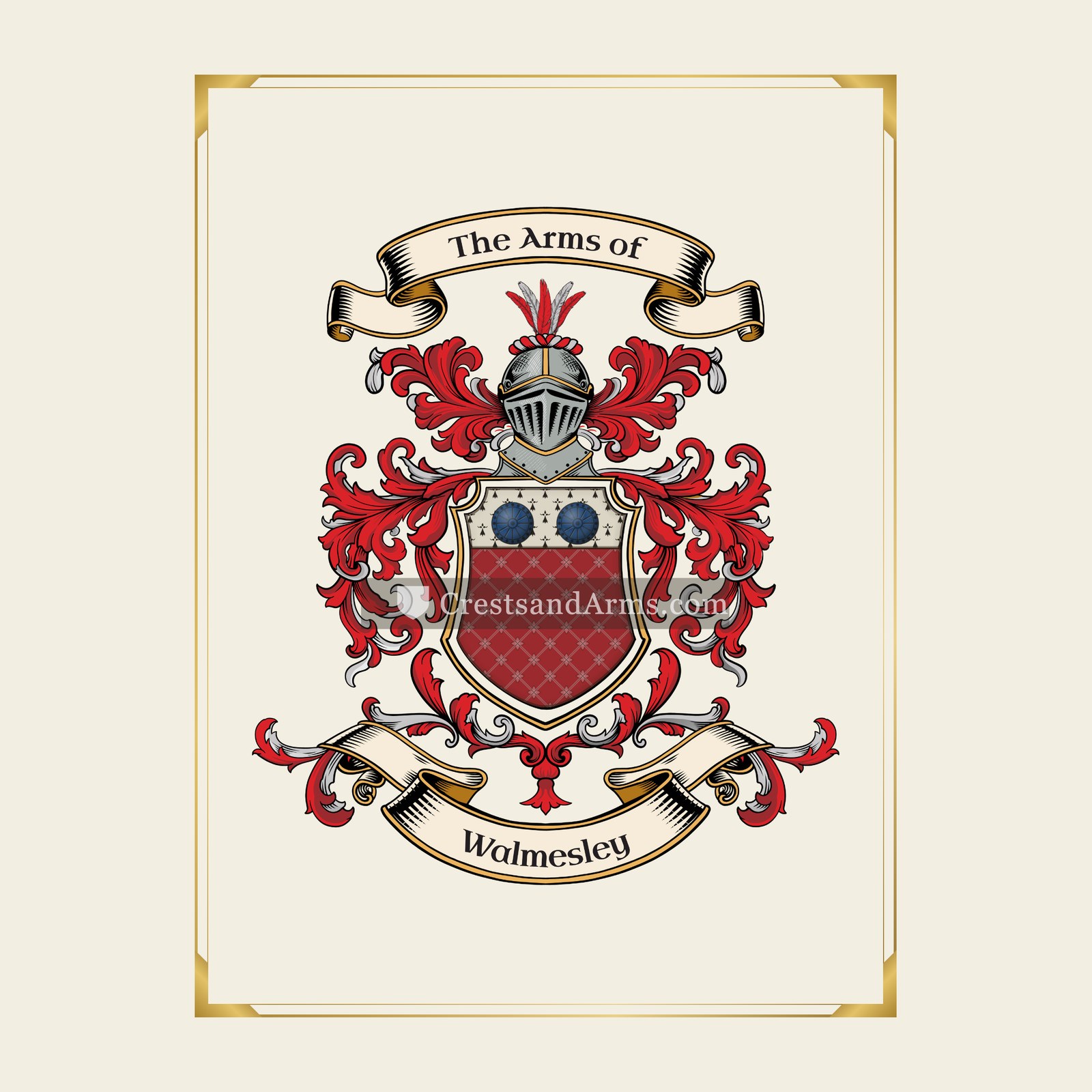With gold border
