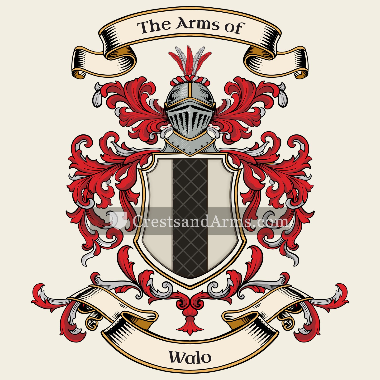 The Walo coat of arms, drawn from the recorded blazon