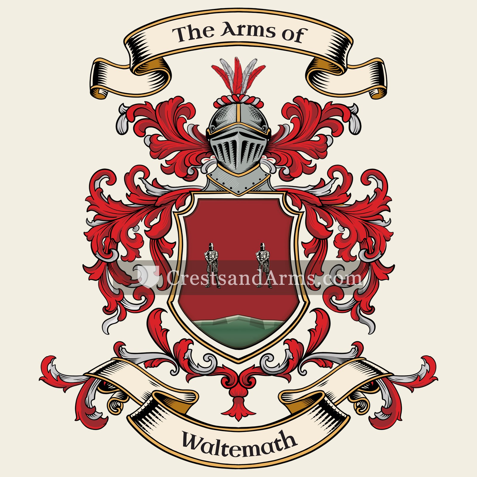 The Waltemath coat of arms, drawn from the recorded blazon