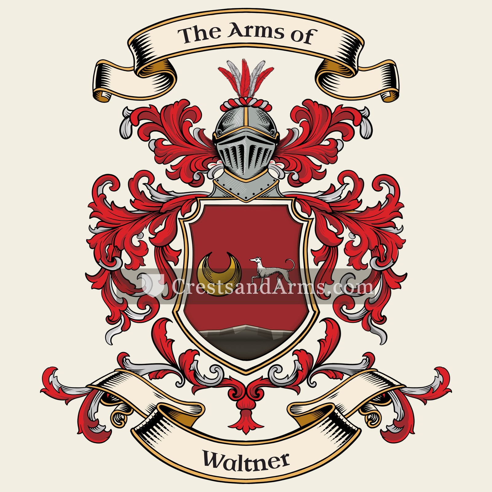 The Waltner coat of arms, drawn from the recorded blazon