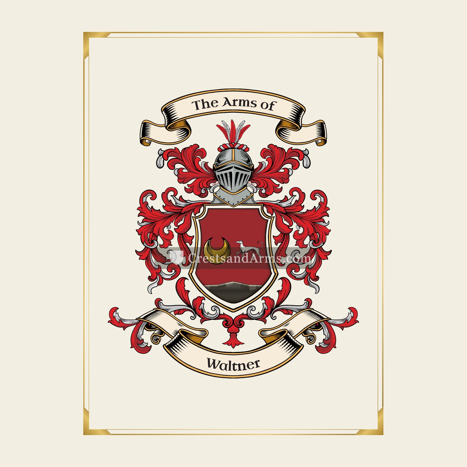 With gold border