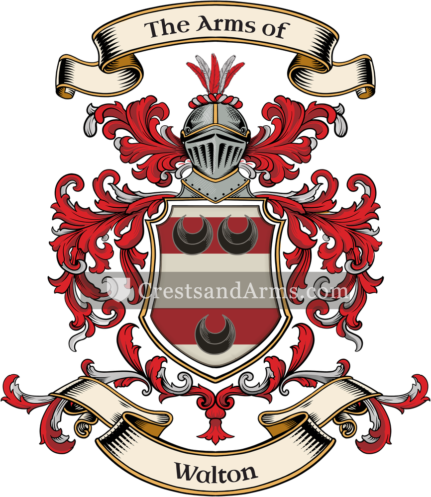 The Walton coat of arms, drawn from the recorded blazon
