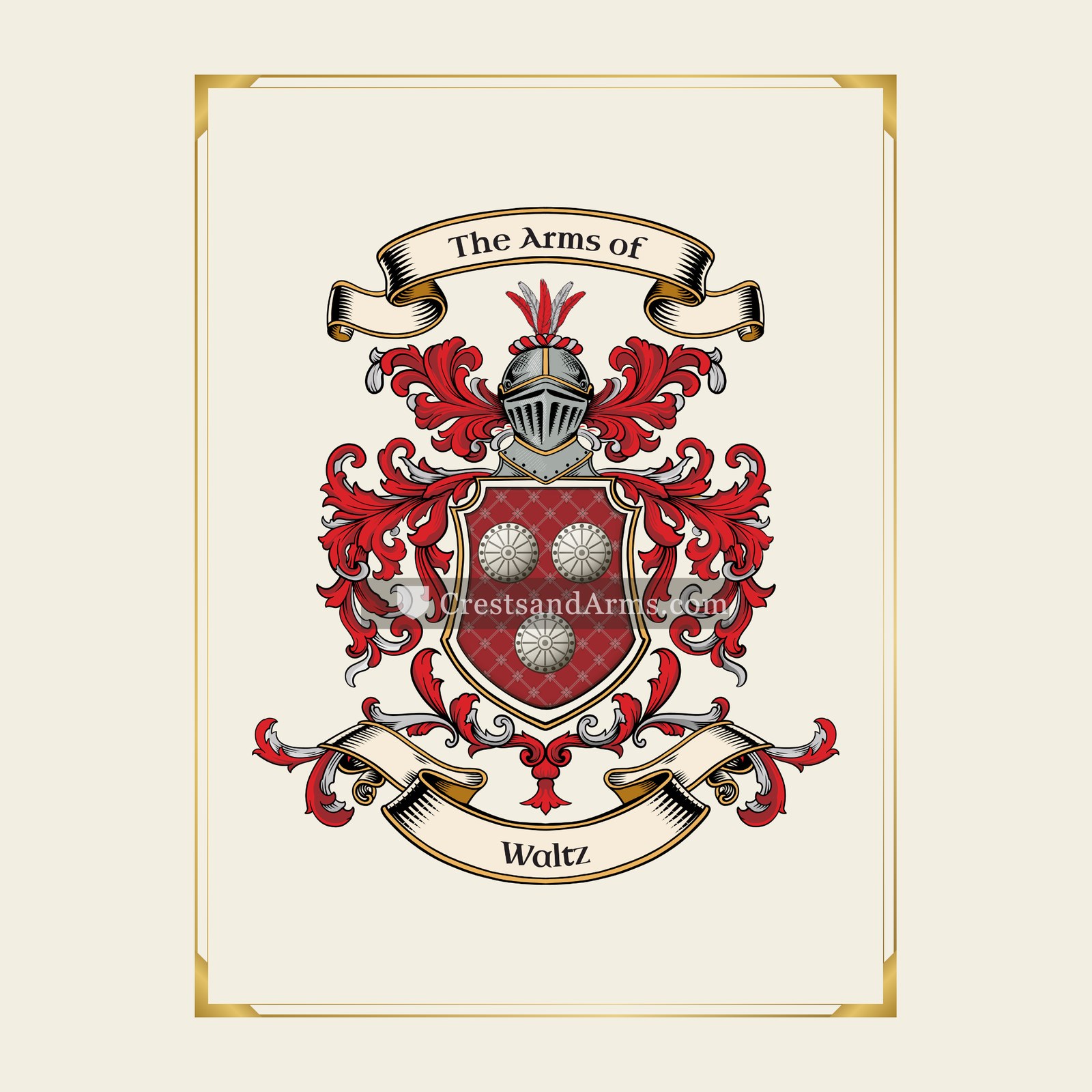 With gold border
