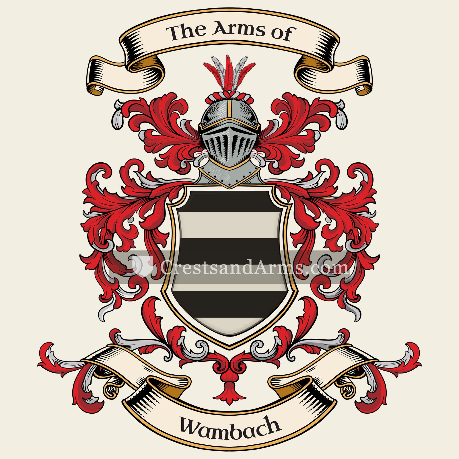 The Wambach coat of arms, drawn from the recorded blazon