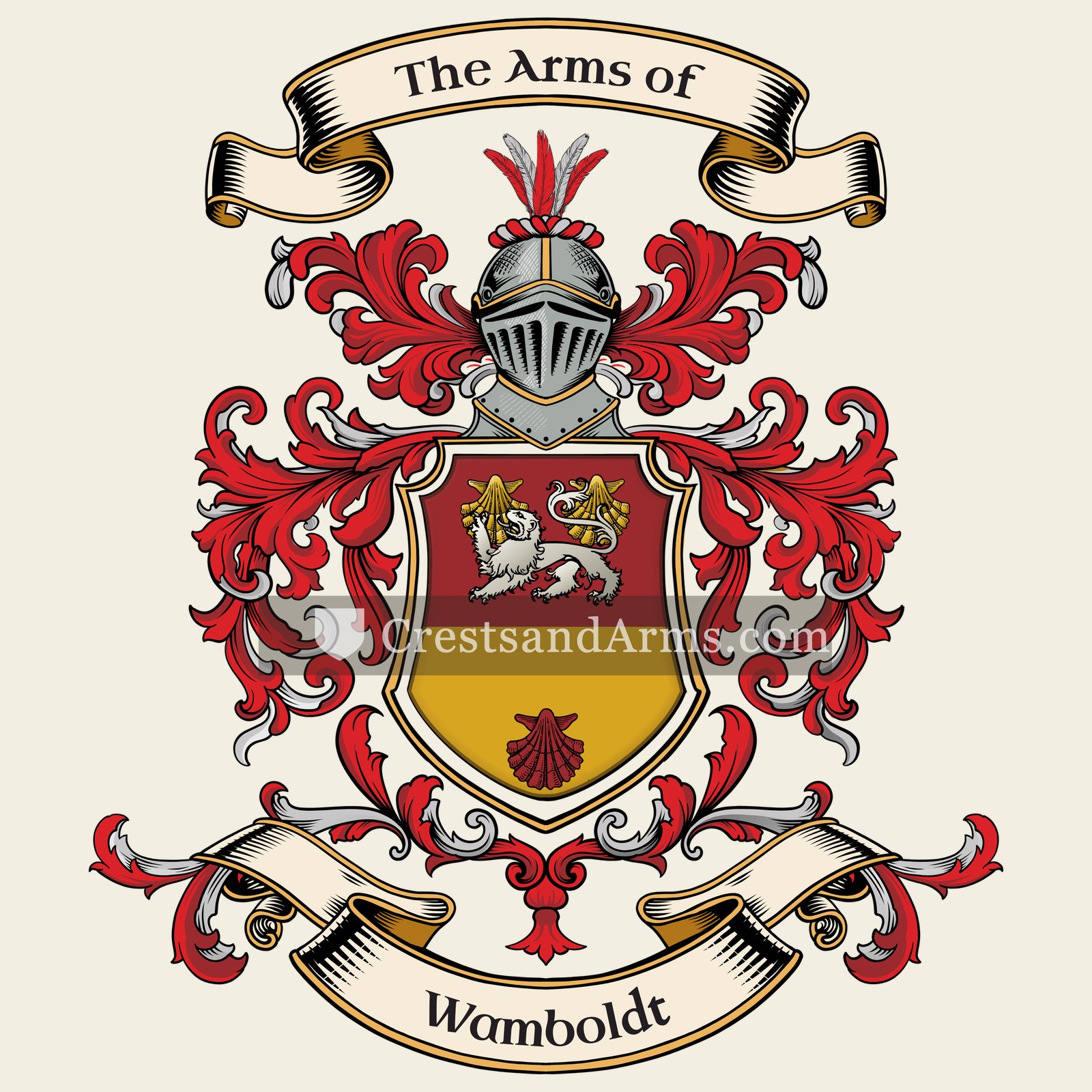 The Wamboldt coat of arms, drawn from the recorded blazon