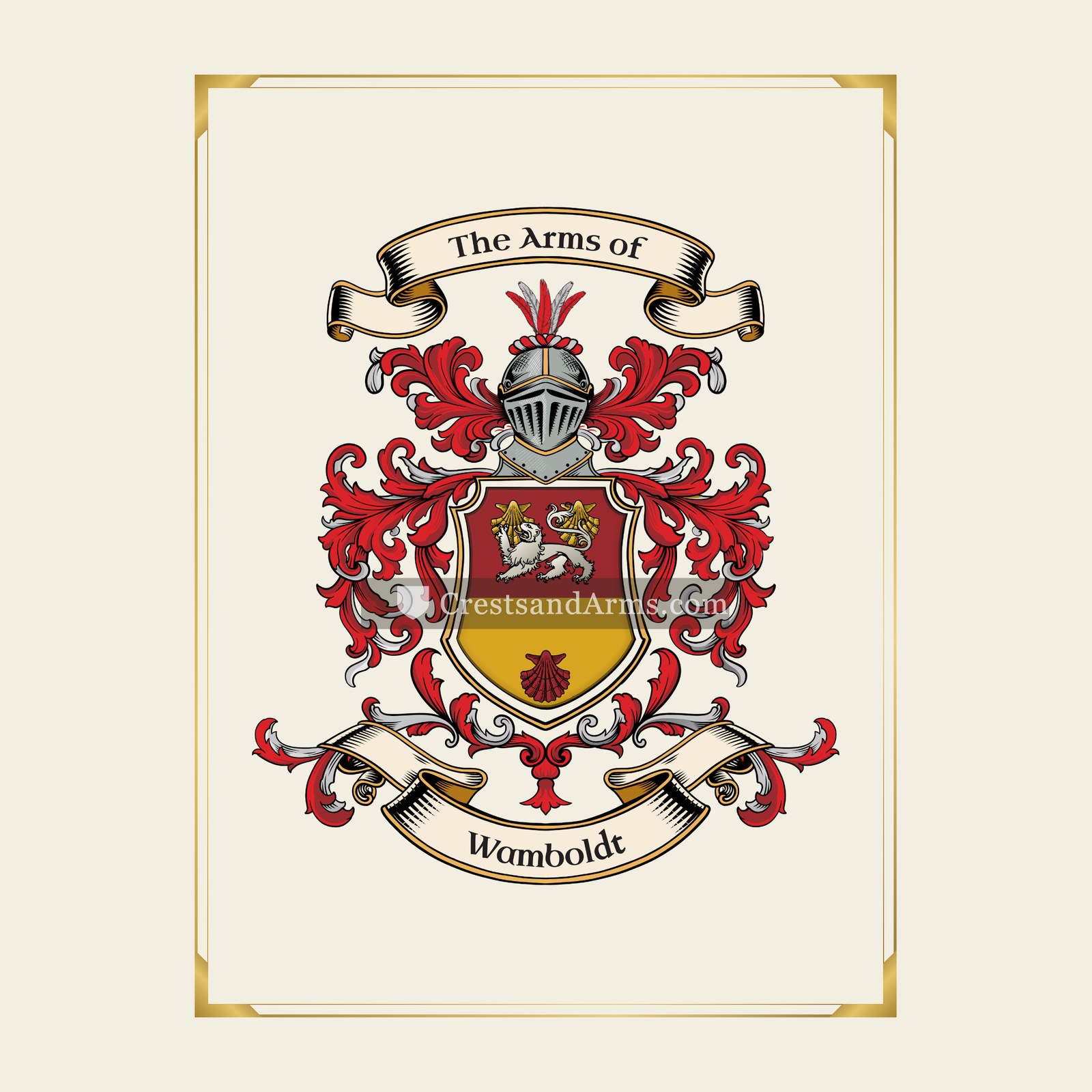 With gold border