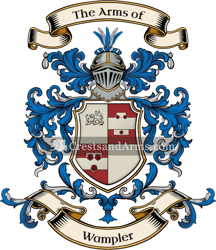 The Wampler coat of arms, drawn from the recorded blazon