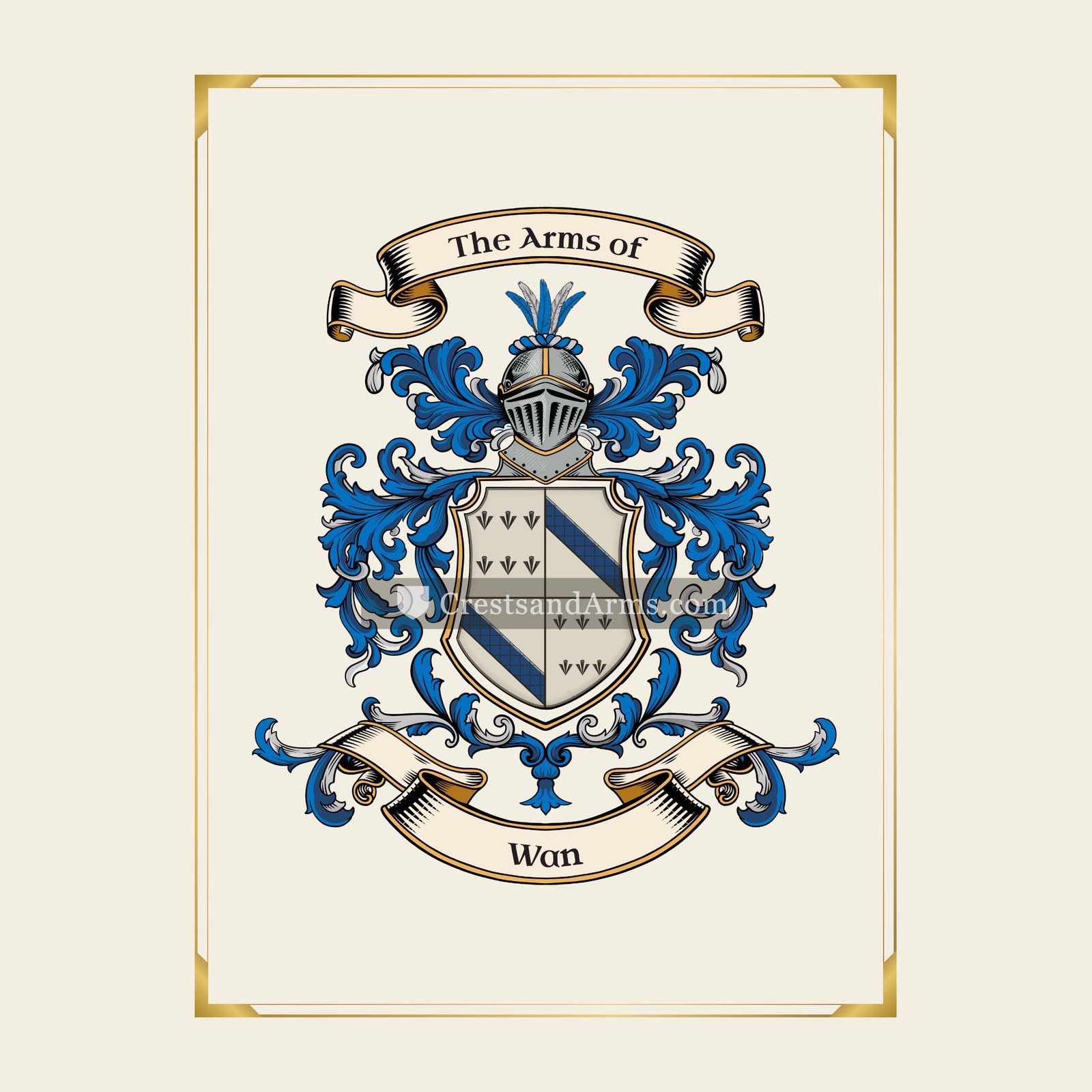 With gold border