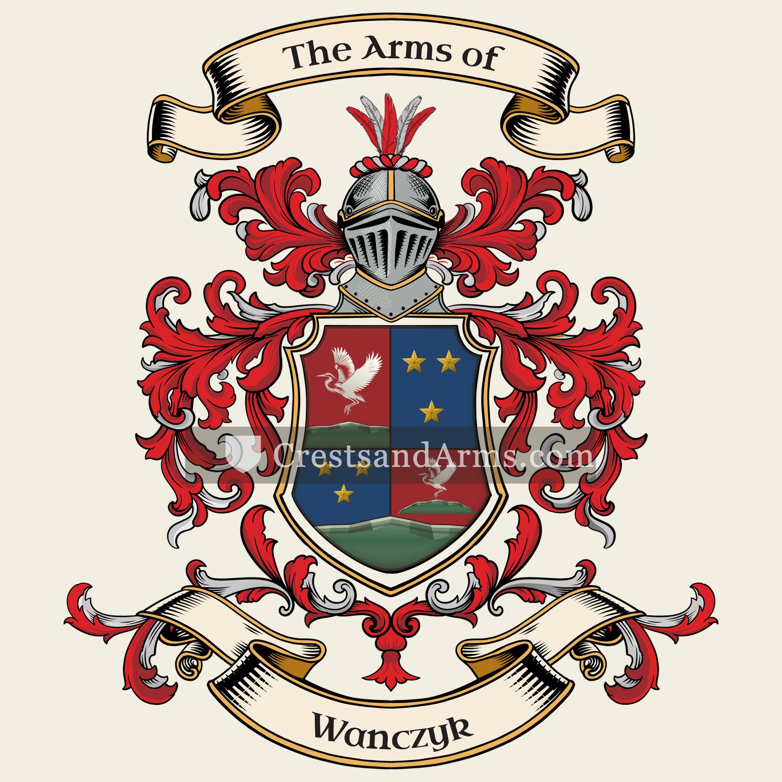 The Wanczyk coat of arms, drawn from the recorded blazon