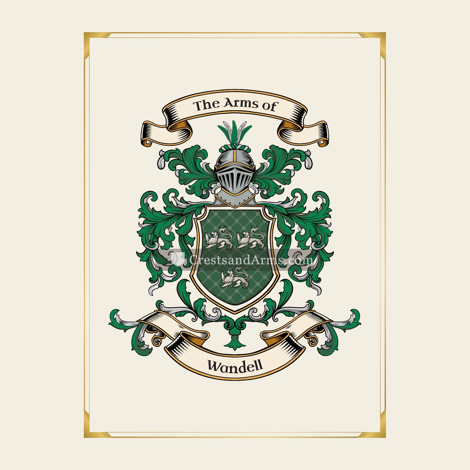 With gold border