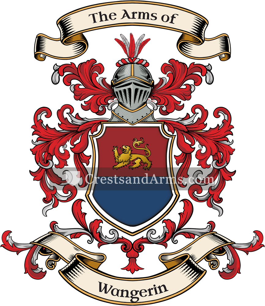 The Wangerin coat of arms, drawn from the recorded blazon