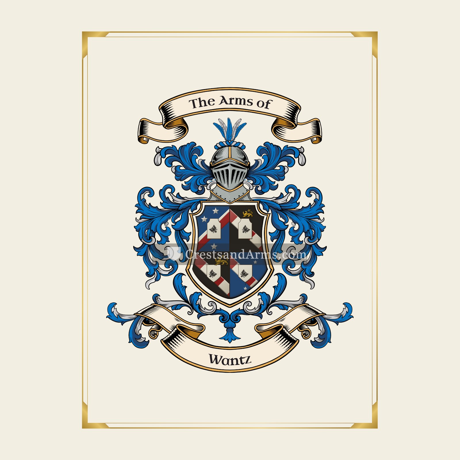 With gold border