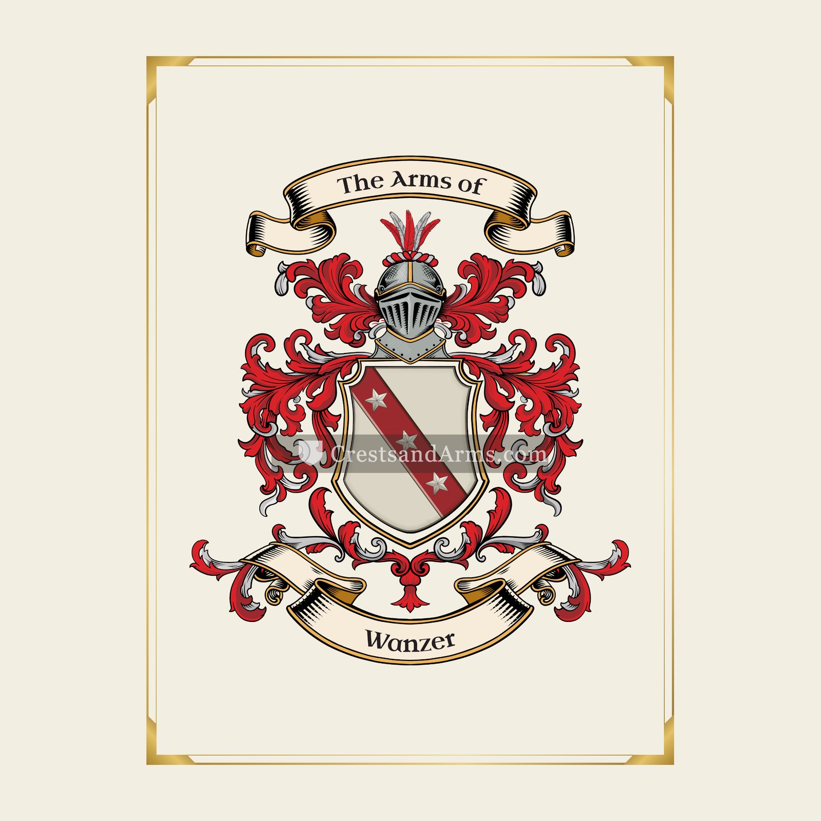 With gold border