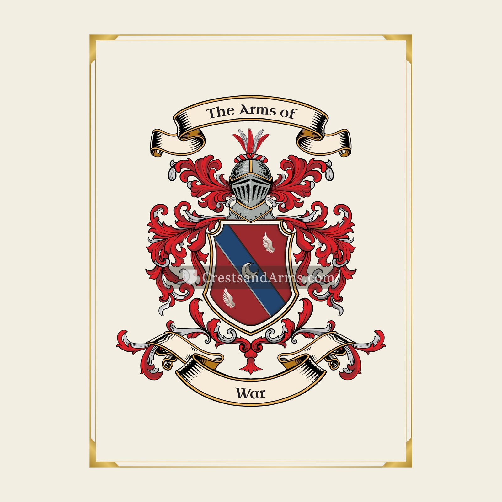 With gold border
