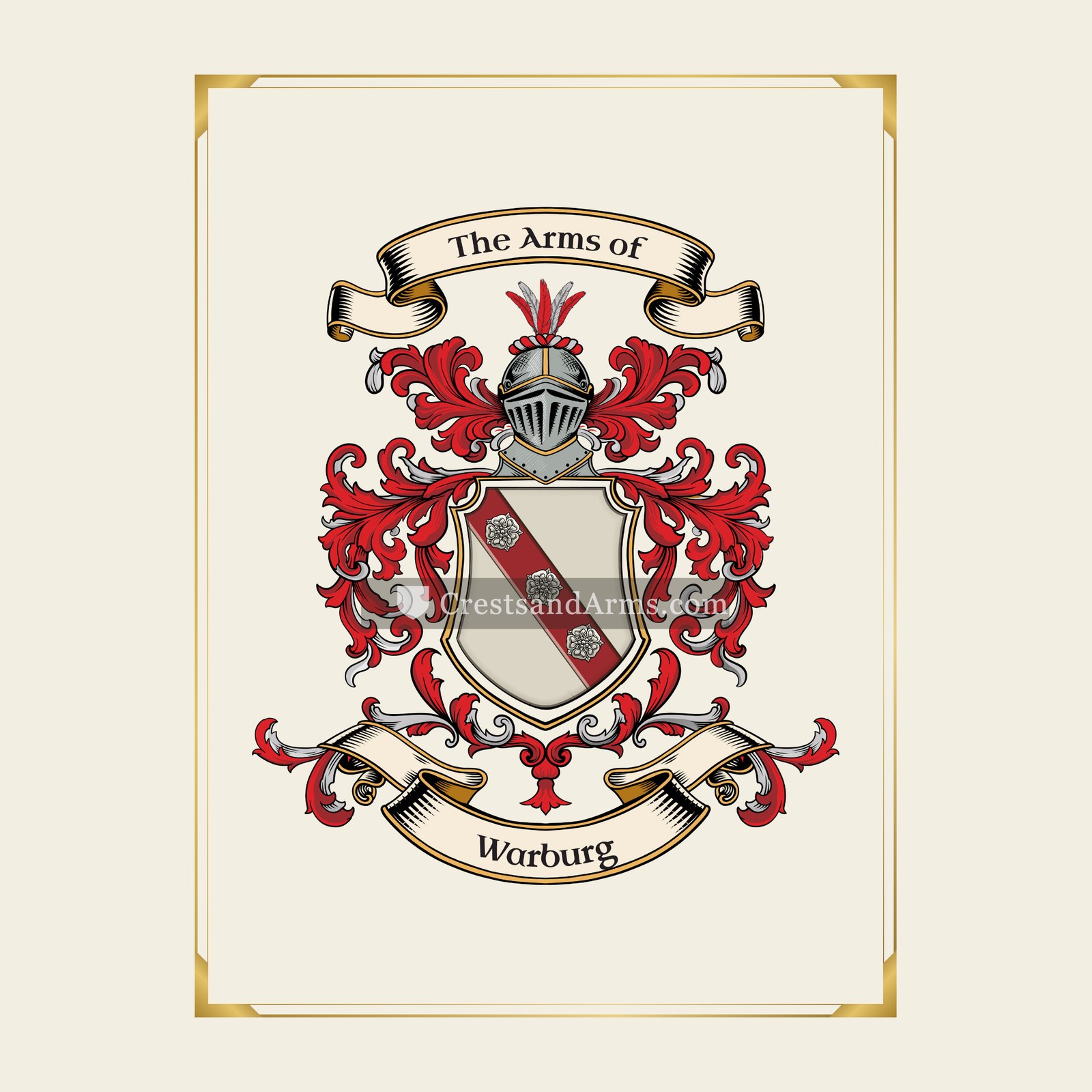 With gold border
